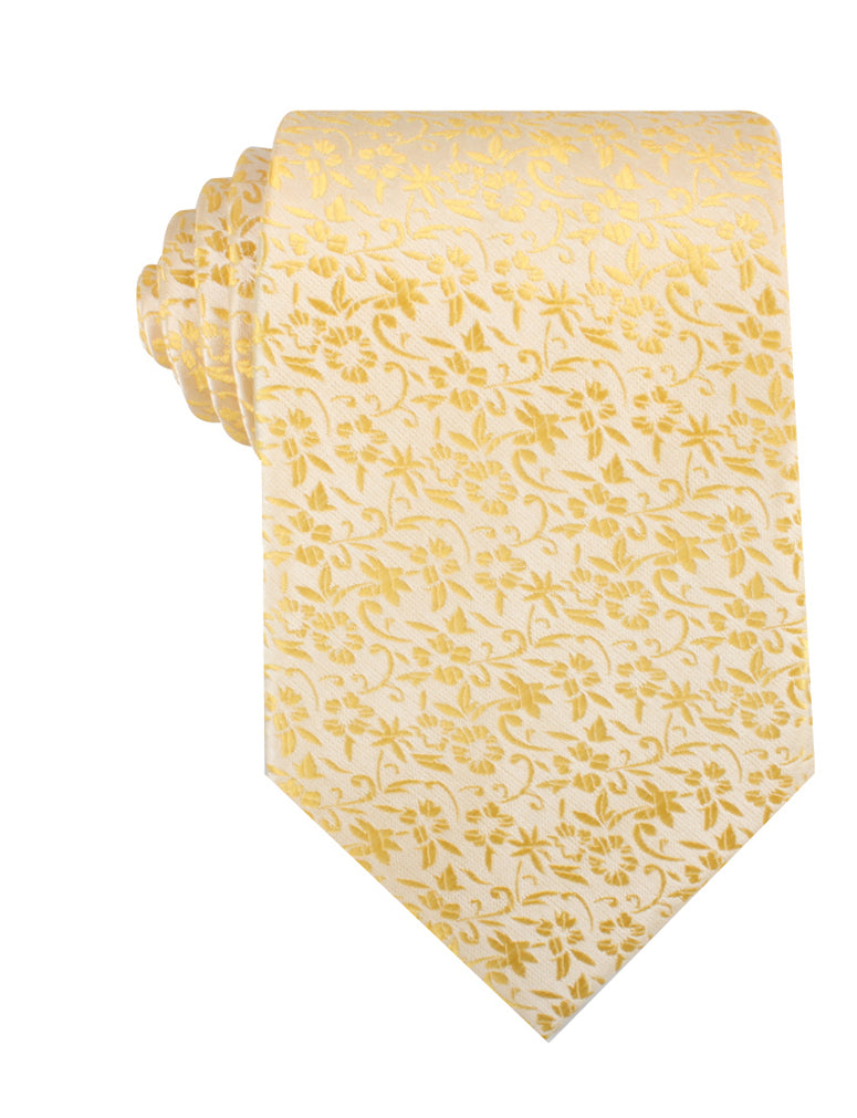 Canary Yellow Floral Fields Necktie