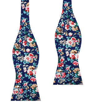 Cancún Blue Floral Self Bow Tie