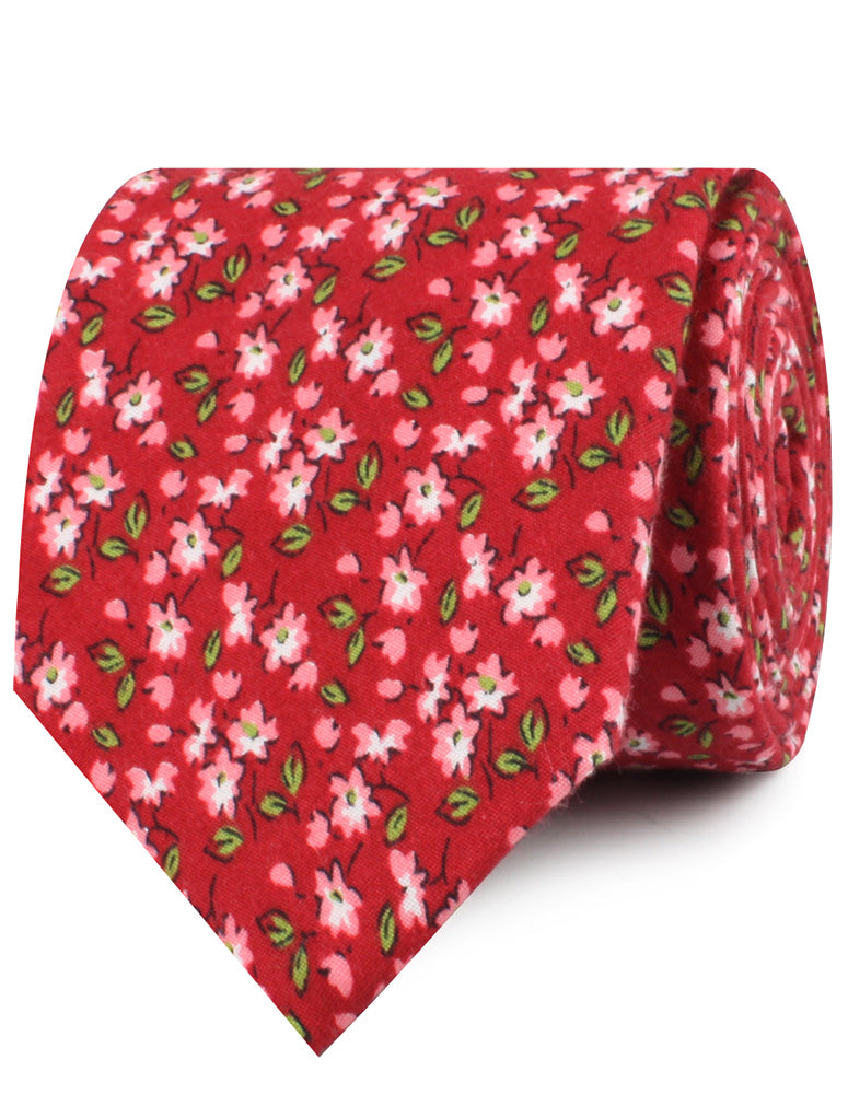 Cano Cristales Scarlet Floral Neckties