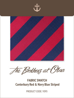Fabric Swatch (Y095) - Canterbury Red & Navy Blue Striped