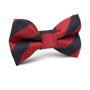 Canterbury Red & Navy Blue Striped Kids Bow Tie