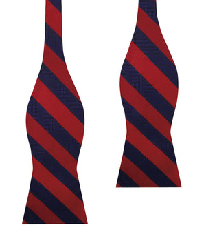 Canterbury Red & Navy Blue Striped Self Bow Tie