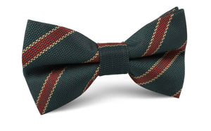 Canterbury Green with Royal Red Stripes Bow Tie