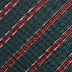 Canterbury Green with Royal Red Stripes Necktie Fabric