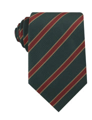 Canterbury Green with Royal Red Stripes Necktie