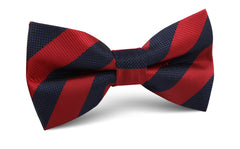 Canterbury Red & Navy Blue Striped Bow Tie