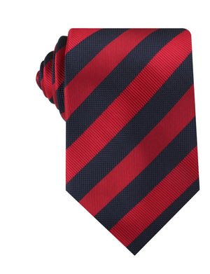 Canterbury Red & Navy Blue Striped Necktie