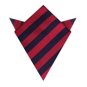 Canterbury Red & Navy Blue Striped Pocket Square