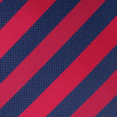 Canterbury Red & Navy Blue Striped Skinny Tie Fabric
