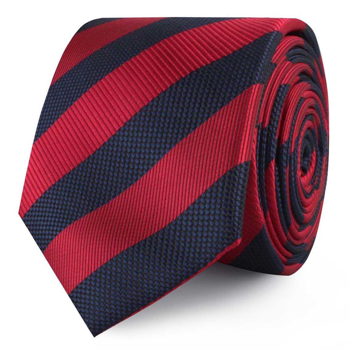 Canterbury Red & Navy Blue Striped Skinny Ties