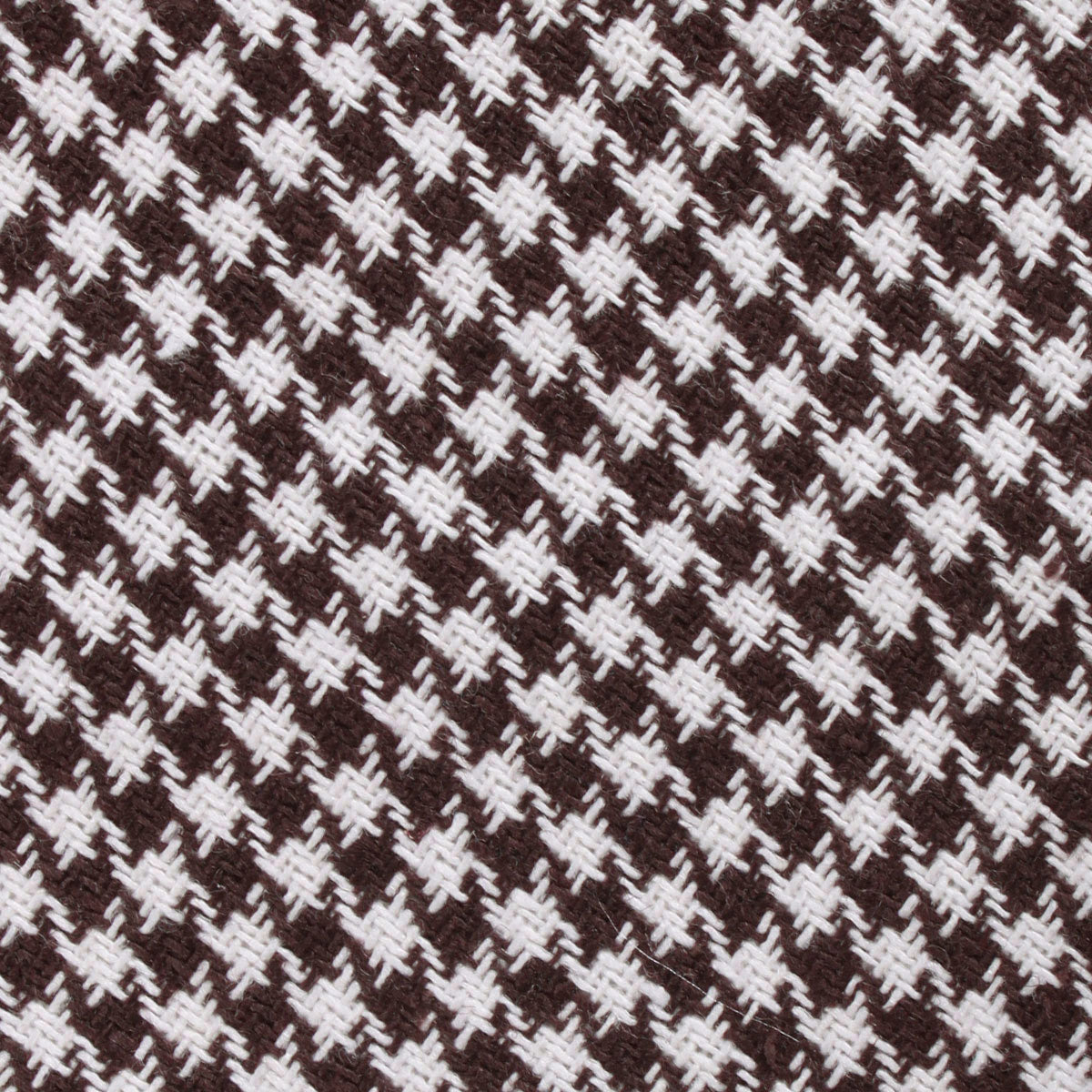 Cappuccino Houndstooth Brown Linen Fabric Necktie