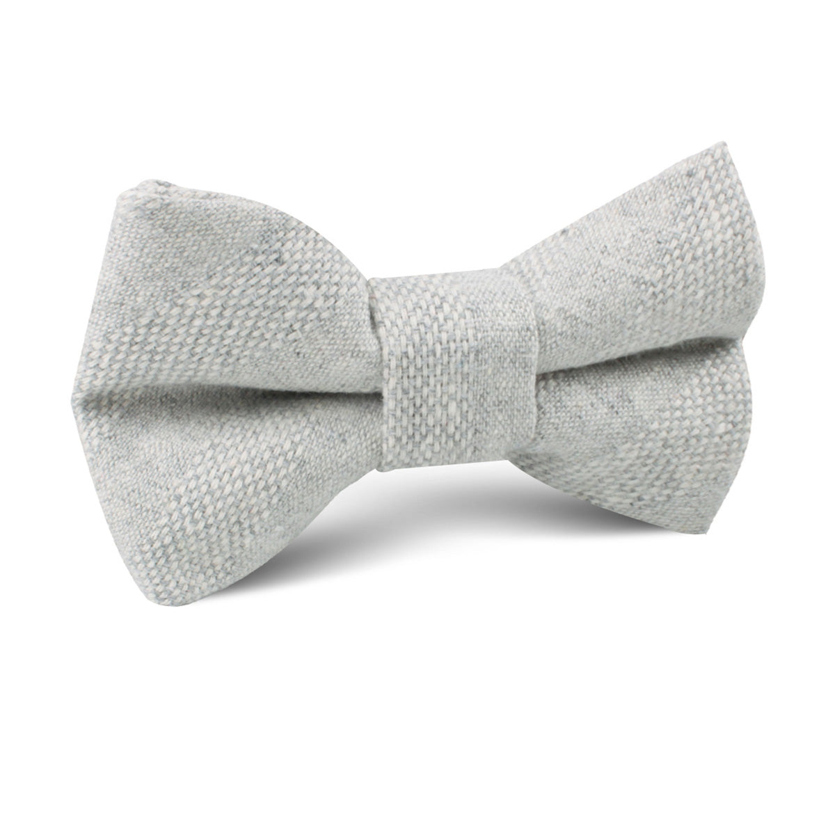 Capri Grey Tweed Striped Linen Kids Bow Tie
