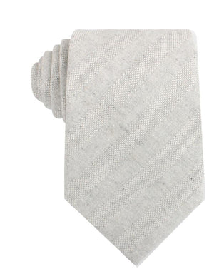 Capri Grey Tweed Striped Linen Necktie