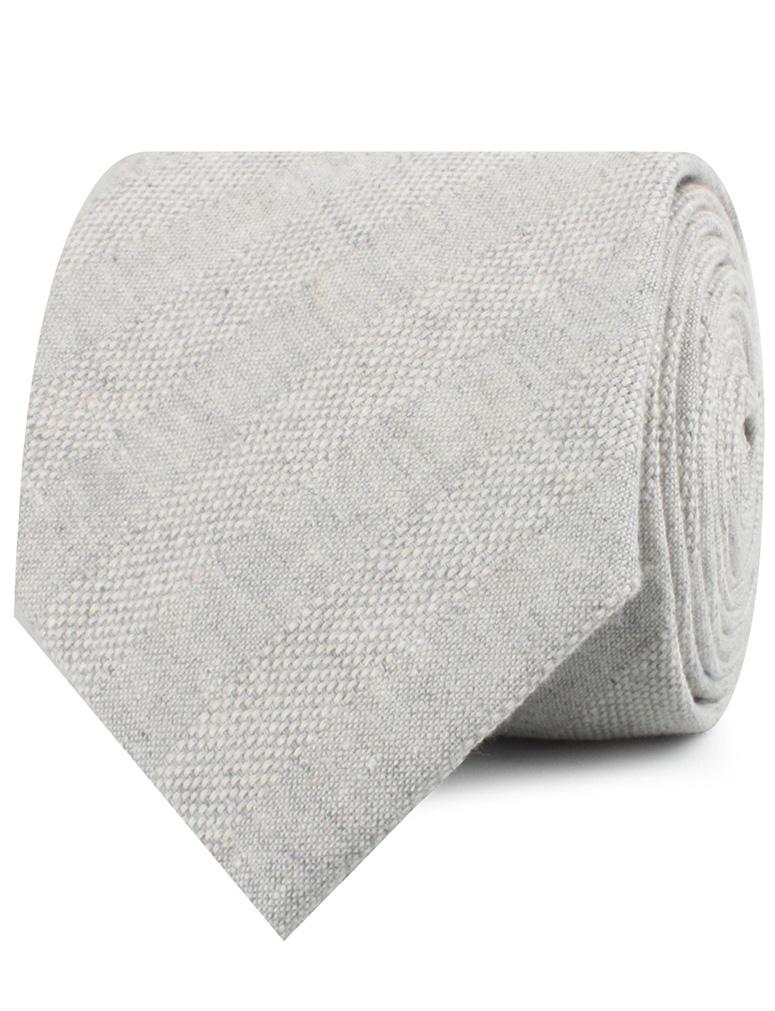 Capri Grey Tweed Striped Linen Neckties