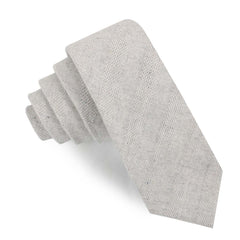 Capri Grey Tweed Striped Linen Skinny Tie