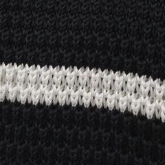 DuVall Black with White Stripes Knitted Tie Fabric