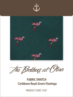 Fabric Swatch (Y107) - Caribbean Royal Green Flamingo
