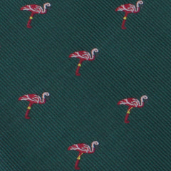 Caribbean Royal Green Flamingo Skinny Tie Fabric