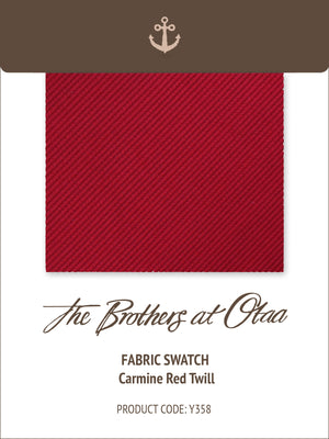 Fabric Swatch (Y358) - Carmine Red Twill