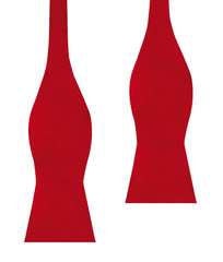 Carmine Red Satin Self Bow Tie