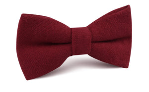 Carmine Burgundy Linen Bow Tie