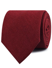 Carmine Burgundy Linen Neckties