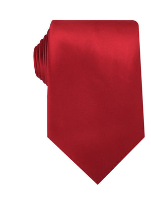 Carmine Red Satin Necktie