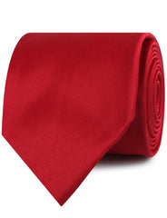 Carmine Red Satin Neckties