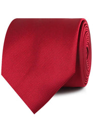 Carmine Red Twill Neckties