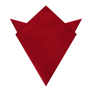 Carmine Red Twill Pocket Square