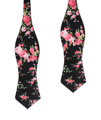 Carnation Floral Pink Diamond Self Bow Tie