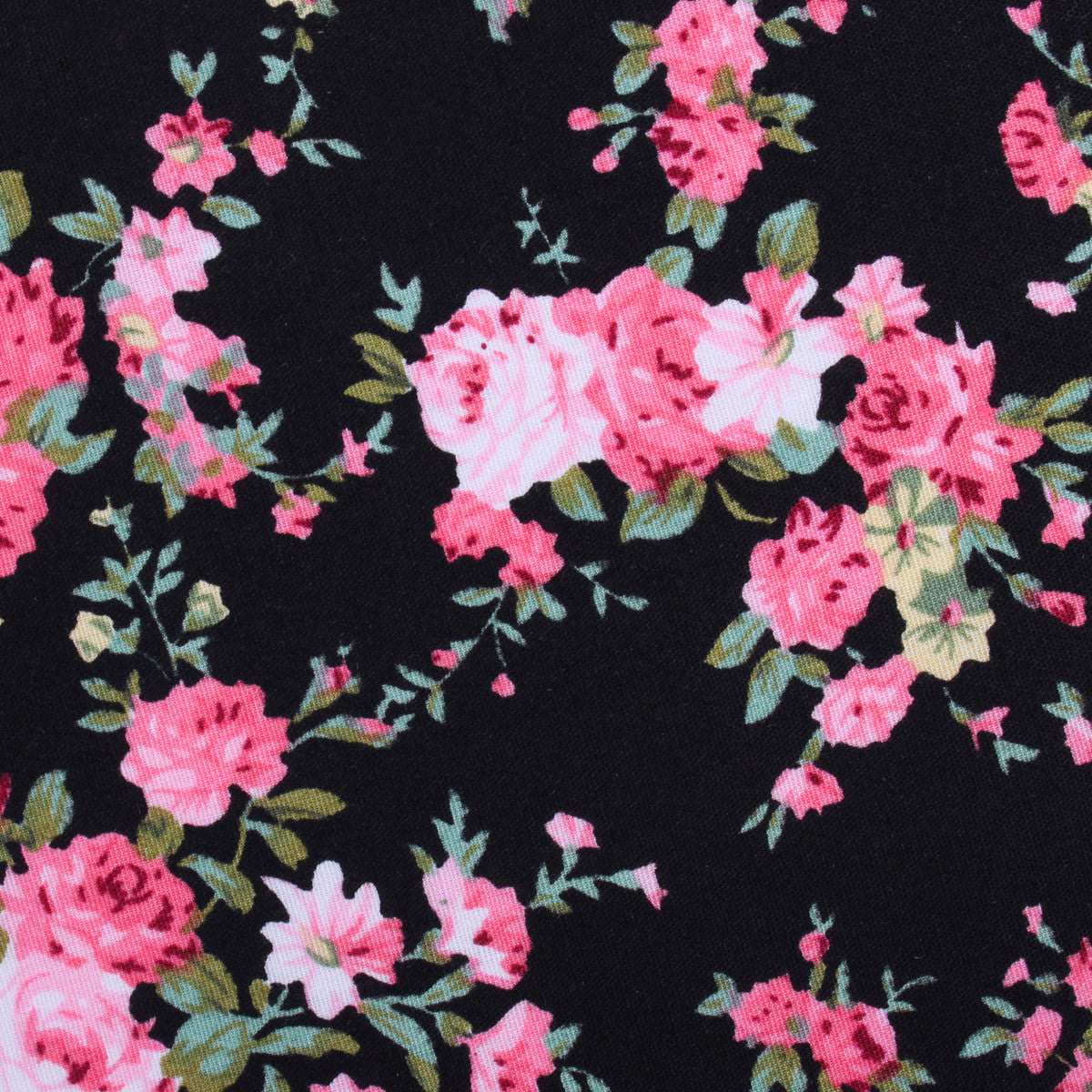 Carnation Floral Pink Fabric Mens Diamond Bowtie