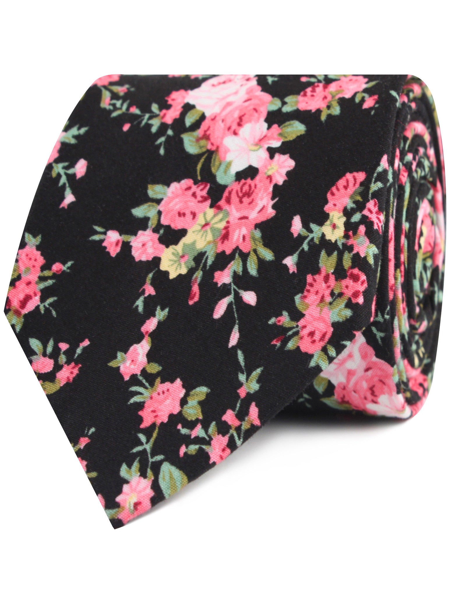 Carnation Floral Pink Necktie