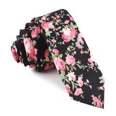 Carnation Floral Pink Skinny Tie