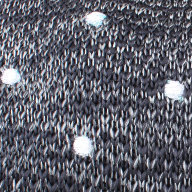 Chambray Grey Polka Dot Knitted Tie Fabric
