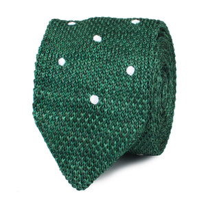 Chambray Green Polka Dot Knitted Tie