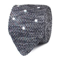 Chambray Grey Polka Dot Knitted Tie