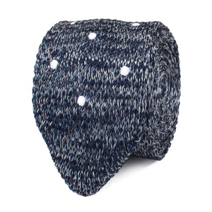 Chambray Navy Polka Dot Knitted Tie