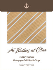 Champagne Gold Double Stripe Y088 Fabric Swatch