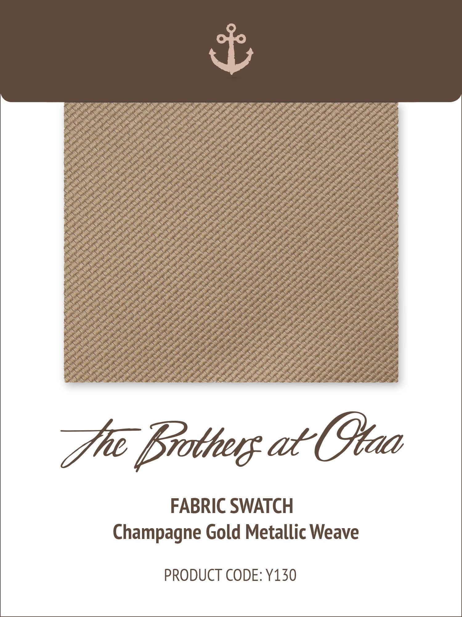 Champagne Gold Metallic Weave Y130 Fabric Swatch