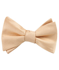 Champagne Gold Basket Weave Self Tied Bow Tie
