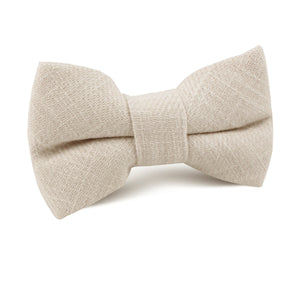 Champagne Ivory Linen Kids Bow Tie