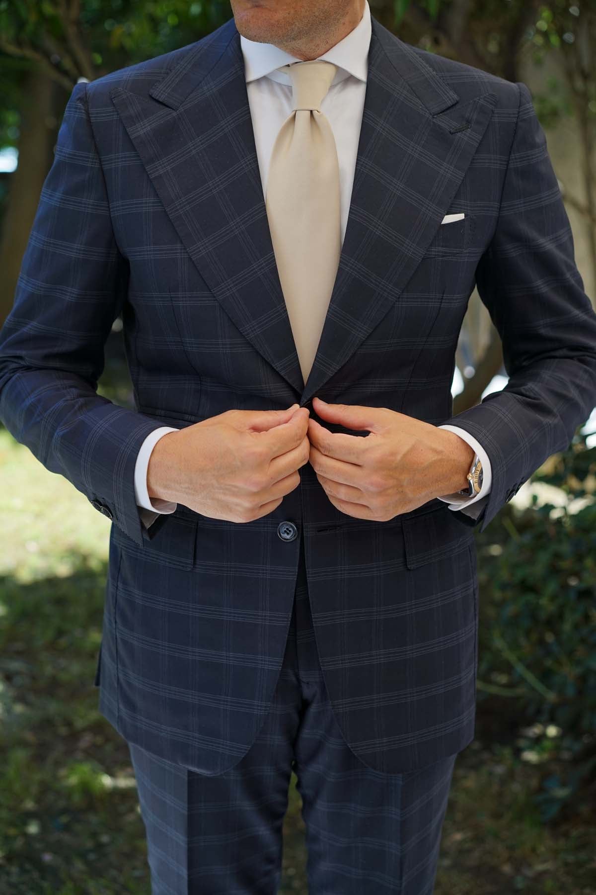 Champagne Satin Necktie | Wedding Men's Ties Australia | OTAA