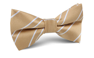 Champagne Gold Double Stripe Bow Tie