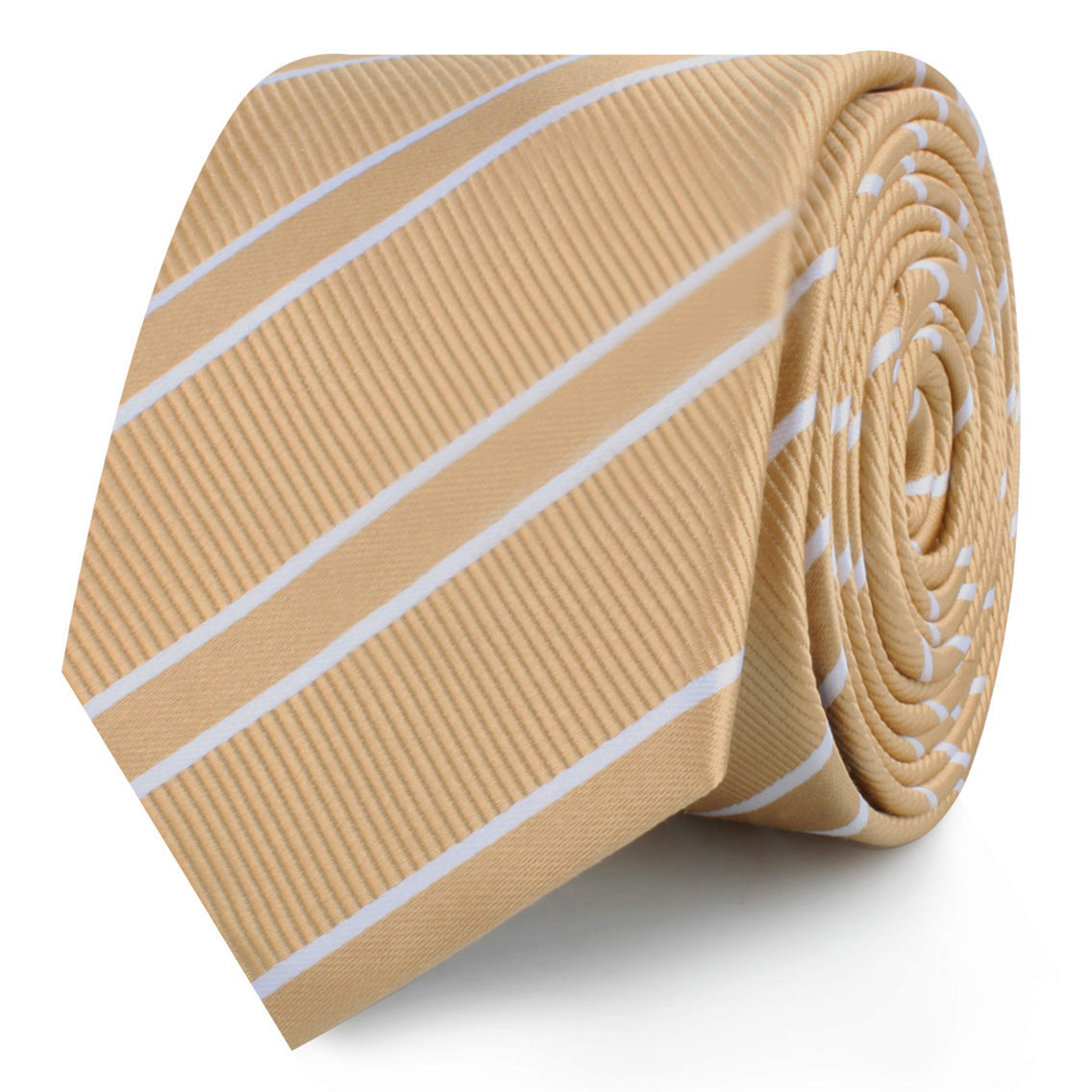 Champagne Gold Double Stripe Skinny Ties