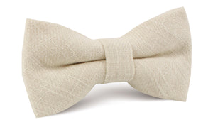 Champagne Ivory Linen Bow Tie
