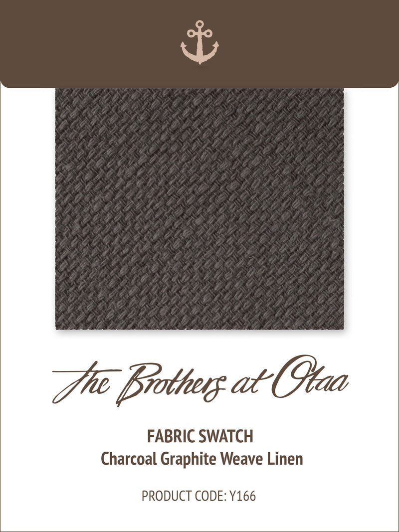 Charcoal Graphite Weave Linen Fabric Swatch | OTAA