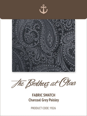 Fabric Swatch (Y026) - Charcoal Grey Paisley