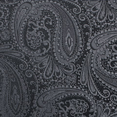 Charcoal Grey Paisley Self Bow Tie Fabric