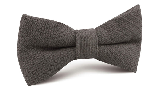 Charcoal Graphite Weave Linen Bow Tie